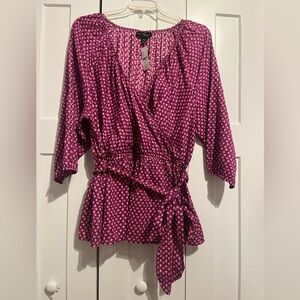 Elegant Fuchsia Wrap Blouse by Lane Bryant. Size 22/24W. New with tags.
